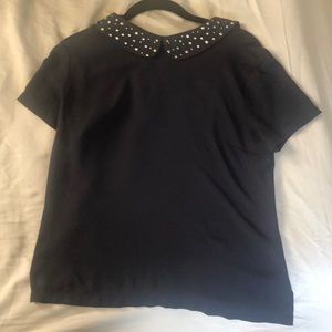 Forever 21 sheer Navy blue top